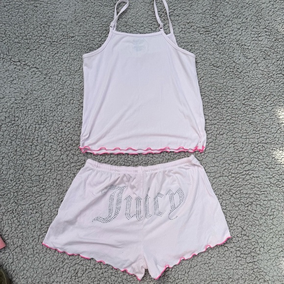 Juicy Couture Light Pink Pajama Set with Rhinestone Detail - Picture 2 of 3